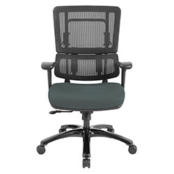 Vertical Black Mesh Back Chair with Shiny Black Base